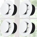 Baquler 4 Pcs 4 Inch Soffit Vent, Adjustable Round Air Vent Cover, White