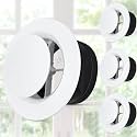 Baquler 4 Pcs 6 Inch Soffit Vent, Adjustable Round Air Vent Cover, White
