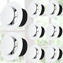 Baquler 8 Pcs 4 Inch Soffit Vent, Adjustable Round Air Vent Cover, White