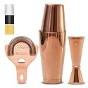 A Bar Above 4 Piece Cocktail Shaker Set, Bartender Kit, Antique Copper
