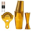 A Bar Above 4 Piece Cocktail Shaker Set, Professional Bartender Kit, Gold