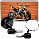 Bar End Motorcycle Mirrors, Universal Round 7/8" Handle Rear View Side Mirrors Compatible with Most Motorcycle, E-bike, Scooters