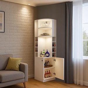 bar unit  burgh bar unit for homebar engineered wood bar cabinet  finish color - white  knock down