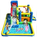 Baralir Inflatable Water Bounce House for Kids with Long Slide, Climbing Wall, Basketball Hoop, Craw-Through Hole, Tunnel & Large Splash Pool – Perfect Inflatable Water Park for 3–10 Year Olds