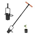 BARAYSTUS Bulb Planter Tool Long Handle, Tulip Bulb Planter Tool with Serrated Base & Double Pedal, Soft T Grip Sod Plugger, Heavy Duty Bulb Planter Tool for Digging Holes Sowing Plant Bulb