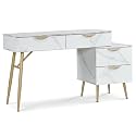 BarberPub Salon Spa Station for Hair Stylist, Barber Equipment with Metal Support Legs and Golden Handles, Wall Mount Styling Cabinet, Beauty Storage Organizer 3174 (White)