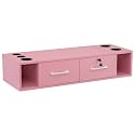 BarberPub Wall Mount Station with Drawers Styling Cabinet 2502(Pink)