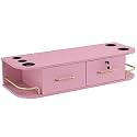 BarberPub Wall Mount Styling Station with Lockable Drawer (Pink)