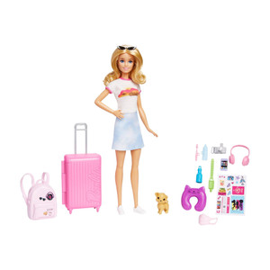 BARBIE Doll and Accessories Malibu Travel Set