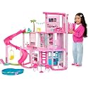 ​Barbie Dreamhouse, Pool Party Doll House with 75+ Pieces and 3-Story Slide, Pet Elevator and Puppy Play Areas​