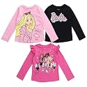 Barbie Girls' 3-Pack Long Sleeve T-Shirts Toddler to Big Kid