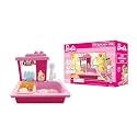 Barbie Kitchen Sink Playset for Kids- 22-Piece Pretend Play Dishwashing Set with Electric Faucet &amp; Automatic Water Recycle System,Rotating Faucet,Educational Role Play Toy for Girls Ages 3+