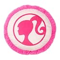 Barbie Logo Bedding Super Soft Plush Round Decorative Pillow, 14 in, (Officially Licensed Product) By Franco Collectibles
