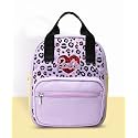 Barbie PPI-BBAG-008 Plush Bag Lilac and Yellow Paw Prints, Soft Plush Construction,Compact and Lightweight, Functional Straps,Easy Grab Handle,Organized Pocket, Bag for Kids Age 3+ Years