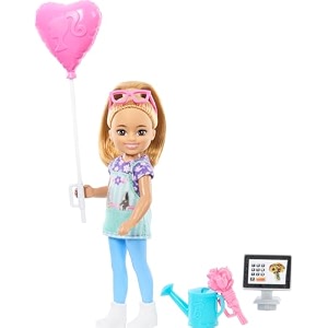 barbie toys chelsea doll amp accessories florist set career blonde small doll with 5 flower shop-themed pieces including bouquet amp register