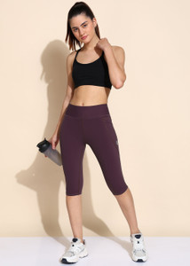 barbora solid women purple tights