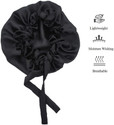 BARBYAM Satin Silk Sleep Cap with Adjustable tie band Soft Night Sleeping Cap, Hair Cap,