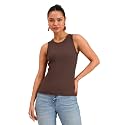 barcino Beige Ribbed Round Neck Tank Top