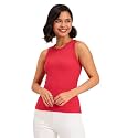barcino Beige Ribbed Round Neck Tank Top