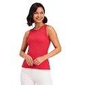 barcino Beige Ribbed Round Neck Tank Top