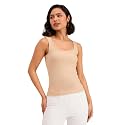 barcino Beige Ribbed Square Neck Tank Top