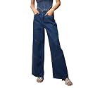 barcino Navy High-Rise Stitch Detail Straight Jeans