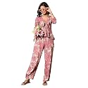 barcino Pink Tropical Front Tie Top With
