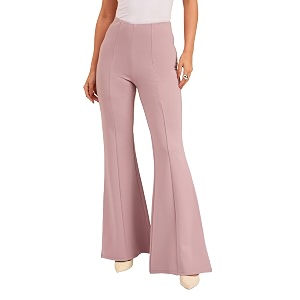 barcino White 4-Way Stretch Bootcut Flared Trousers