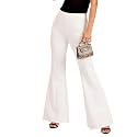 barcino White 4-Way Stretch Bootcut Flared Trousers