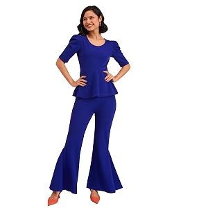 barcino Women Peplum Top Bell Bottoms