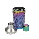 BarCraft Premium Studded Glass Cocktail Shaker for thinKitchen, 300 ml, Rainbow-Pearl Iridescent Finish, Integrated Strainer, Spill-Proof Design, Ideal for Bartending at Home
