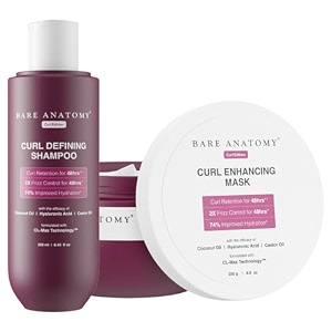bare anatomy curl defining shampoo  curl enhancing hair mask  smoothens amp conditions hair  curl retention amp 2x frizz protection for 48 hours  sulphate amp paraben free  women amp men  250 ml  250gm