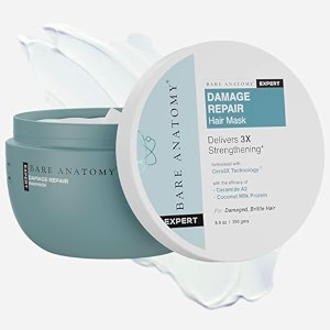 bare anatomy damage repair hair mask  3x strengthening powered by ceramide a2 amp coconut milk protein  smoothening hair  hair mask for dry amp frizzy hair  sulphate amp paraben free  women amp men250g