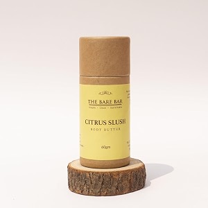 the bare bar citrus slush body butter for dry skin -60gm  48hrs intense moisturization  shea butter moisturizer with mango butter amp rosehip oil no chemicals amp parabens  for all skin types