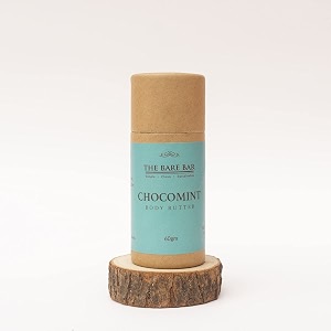 the bare bar choco mint body butter for dry skin  60gm  48hrs intense moisturization  shea butter moisturizer with choco butter amp coconut oil  no chemicals amp parabens  for all skin types