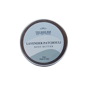 the bare bar lavender patchouli body butter for dry skin - 50gm  48hrs intense moisturization  shea butter moisturizer with mango butter rose amp jasmine oil  no chemicals amp parabens  for all skin types
