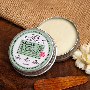 the bare bar madurai jasmine body butter for dry skin - 20gm  intense moisturization  shea butter moisturizer with mango butter amp coconut oil no chemicals amp parabens  for all skin types