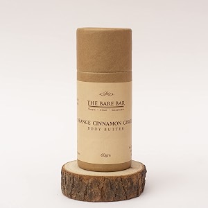 the bare bar orange cinnamon ginger butter for dry skin - 60gm  48hrs intense moisturization  shea butter moisturizer with mango butter amp neroli oil no chemicals amp parabens  for all skin types