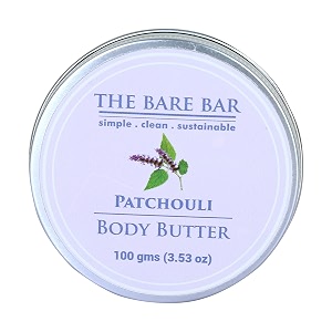 the bare bar patchouli body butter for dry skin - 100gm  48hrs intense moisturization  shea butter moisturizer with mango butter amp neroli oil no chemicals amp parabens  for all skin types