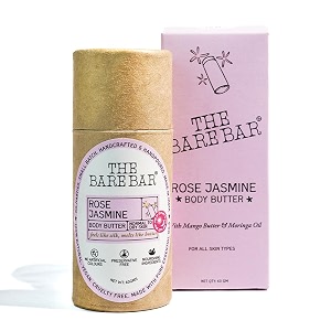 the bare bar rose jasmine body butter for dry skin - 60gm  intense moisturization  shea butter moisturizer with mango butter amp vitamin e  no chemicals amp parabens  for all skin types