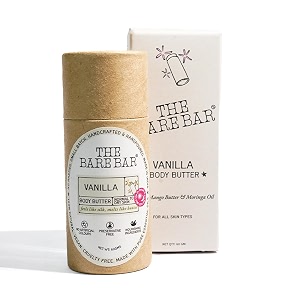 the bare bar vanilla body butter for dry skin - 60gm  intense moisturization  shea butter moisturizer with mango butter amp coconut oil no chemicals amp parabens  for all skin types