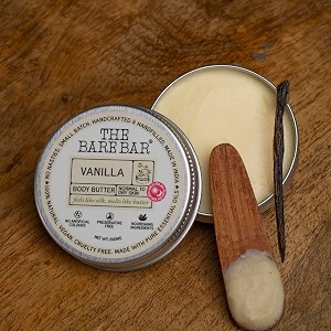 the bare bar vanilla body butter for dry skin - 20gm  intense moisturization  shea butter moisturizer with mango butter amp coconut oil no chemicals amp parabens  for all skin types