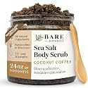 Bare Botanics 24oz Coconut Coffee Sea Salt Body Scrub Natural Exfoliator