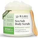 Bare Botanics 24oz Bergamot Mint Sea Salt Body Scrub Natural Exfoliator