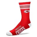 For Bare Feet NFL Officially Licensed Crew Socks, 4 Stripe Deuce