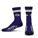 For Bare Feet NFL Officially Licensed Crew Socks, 4 Stripe Deuce