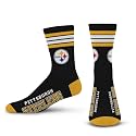 For Bare Feet NFL Officially Licensed Crew Socks, 4 Stripe Deuce
