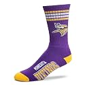 For Bare Feet NFL Officially Licensed Crew Socks, 4 Stripe Deuce