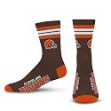 For Bare Feet NFL Officially Licensed Crew Socks, 4 Stripe Deuce