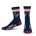 For Bare Feet NFL Officially Licensed Crew Socks, 4 Stripe Deuce